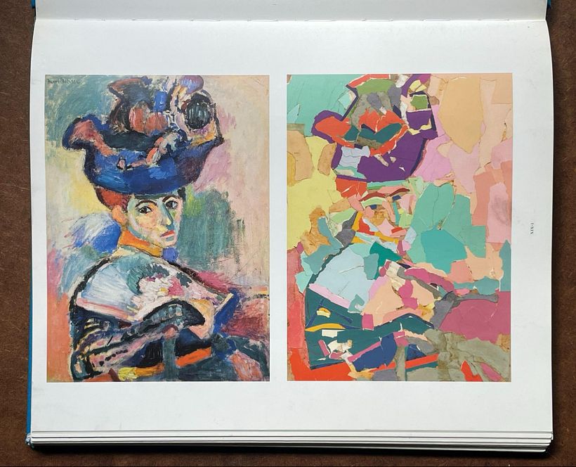 An example of the color instrumentation assignment, from Interaction of Color. On the left is an image of the original paint