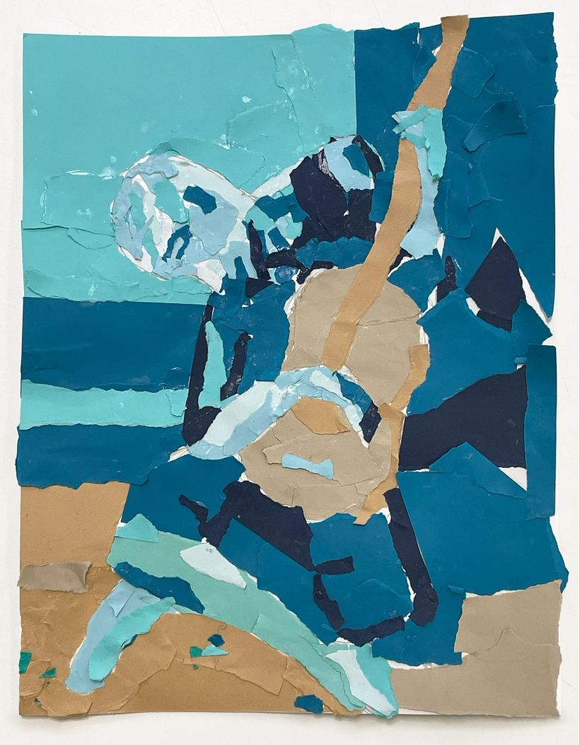 Josie Wang, Paper composition of Picasso’s The Old Guitarist.