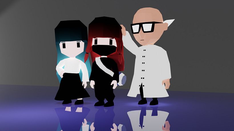 Some Characters for my low poly indie game (Modeled/Texturized/Rigged/Rendered in Blender)