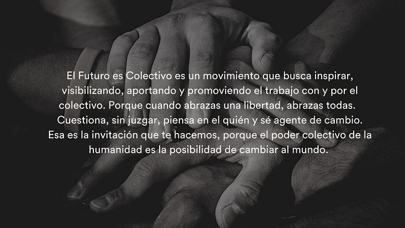 El futuro es colectivo — sello manos - Informationsdesign