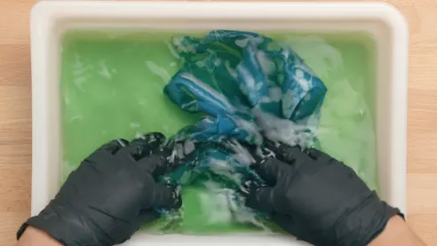 Soak it in water to remove excess pigments.
