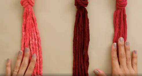 Macramé Tutorial: how to dye a textile tapestry 15