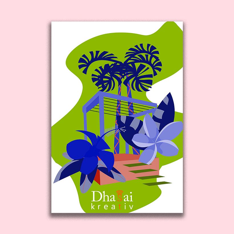 Stylized vector Gazebo with Florals