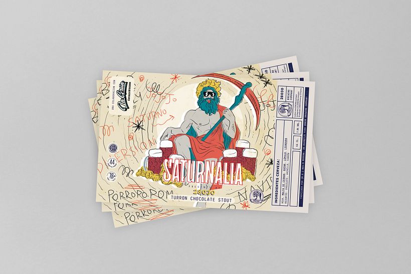 Etiqueta cerveza artesanal Saturnalia (28030 BrewingCo) 3