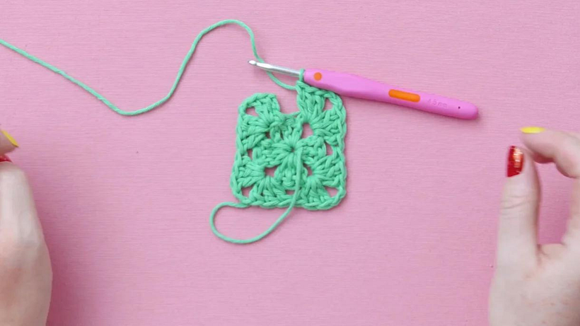Once you have completed the second round, tie it off with a slip stitch