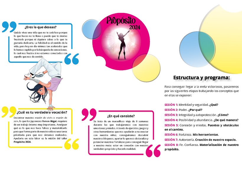 Proyecto Propósito. Logotipo y Tríptico para taller motivacional. 1