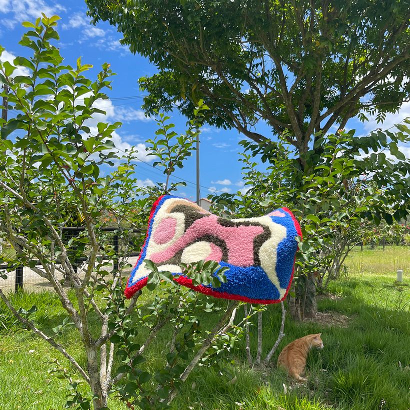 Meu projeto do curso: Tapeçaria com tufting gun, feltragem e bordado  2