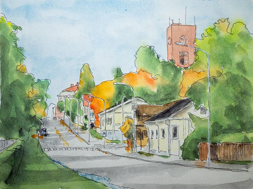 Haukiniemankatu syksyllä