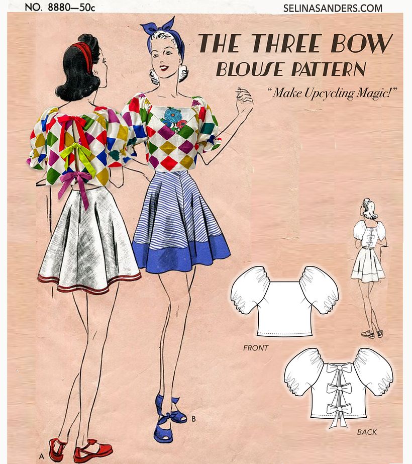 This pattern was created by me and was used to make a beautiful blouse (scroll below)!