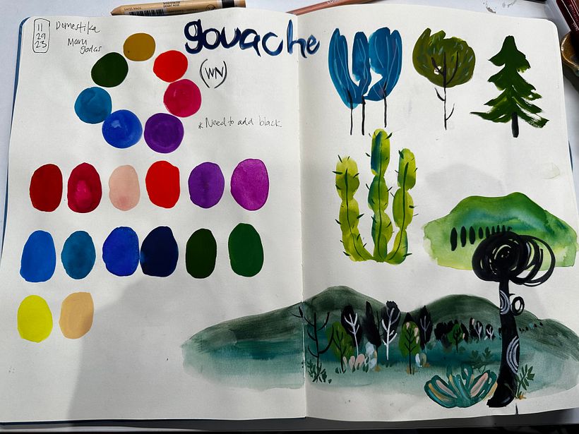 My project for course: Pictorial Sketchbook with Gouache 3