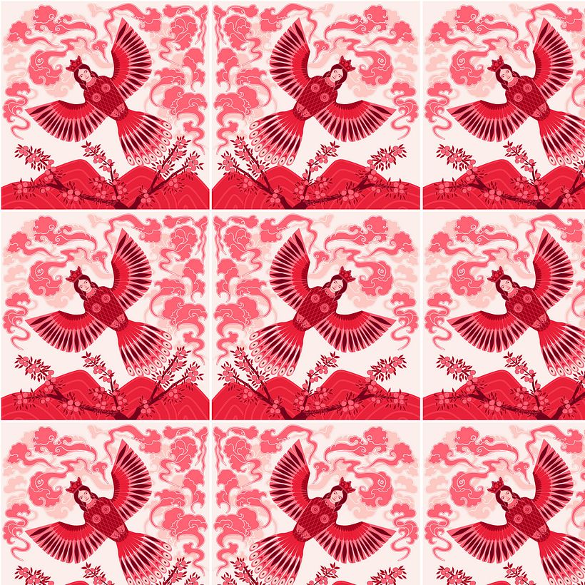 My project for course: Geometric Pattern Design. Chinese-Russian folklore mix-up 9