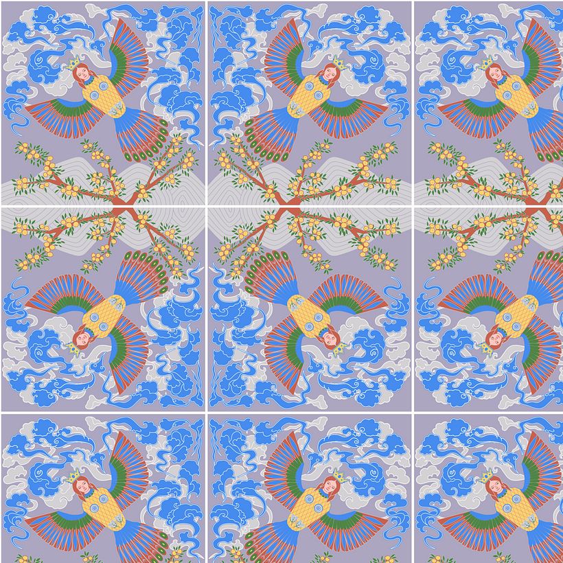 My project for course: Geometric Pattern Design. Chinese-Russian folklore mix-up 12
