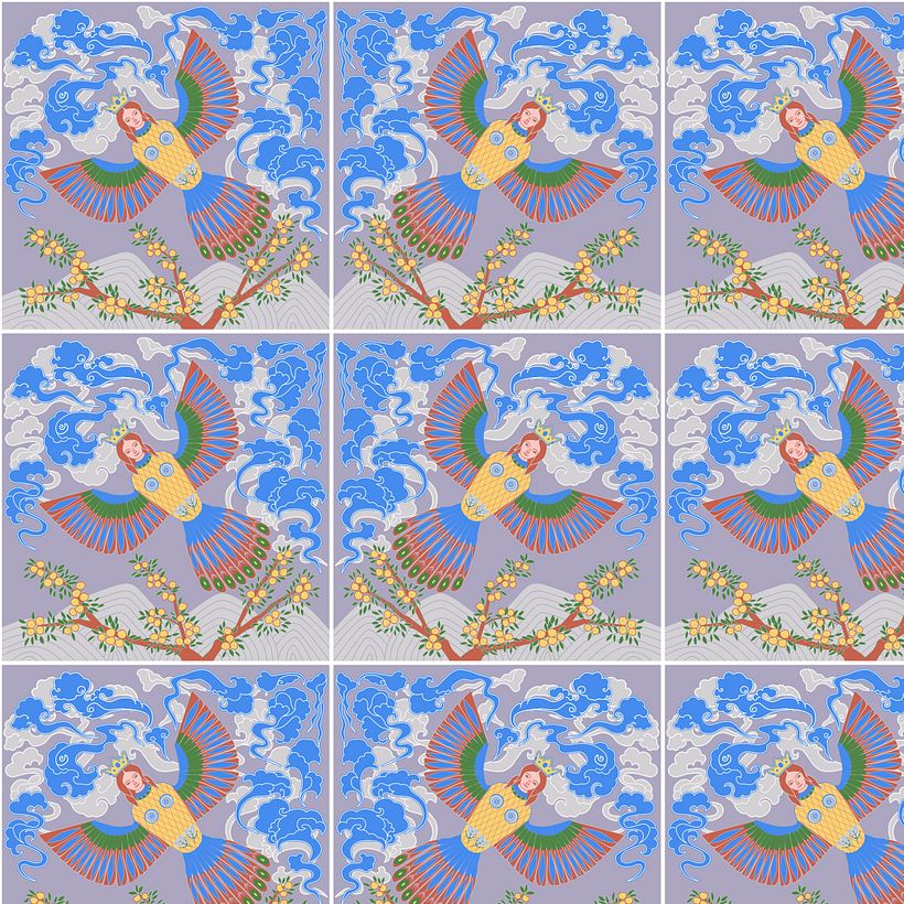 My project for course: Geometric Pattern Design. Chinese-Russian folklore mix-up 13