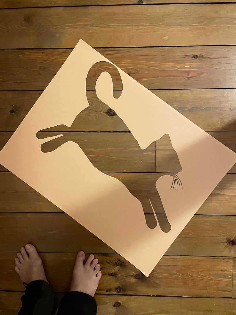 Me gustó también el vacío que dejó en la cartulina.