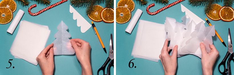 Cómo hacer a Papá Noel y árboles de Navidad en origami 27