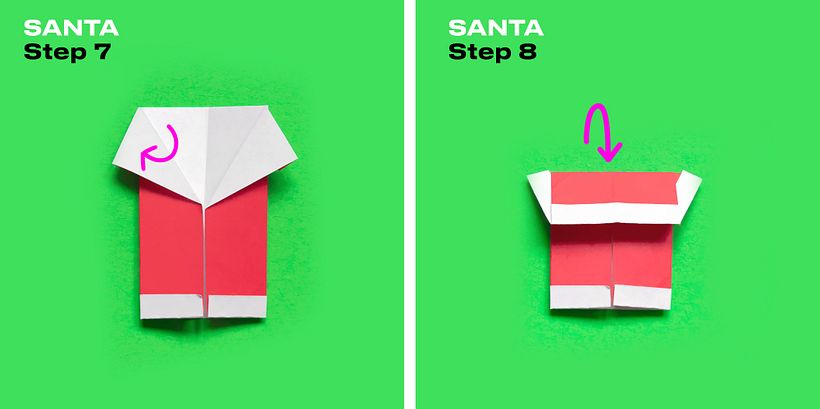How to Make a Santa Claus and Christmas Trees in Origami 11