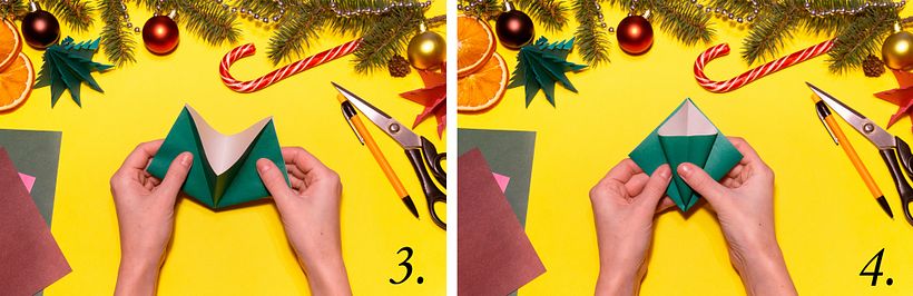 How to Make a Santa Claus and Christmas Trees in Origami 21