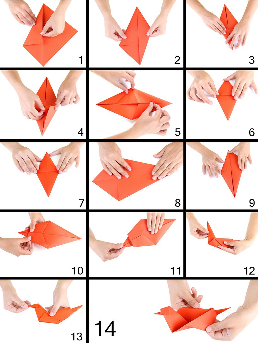 How to make an origami bird