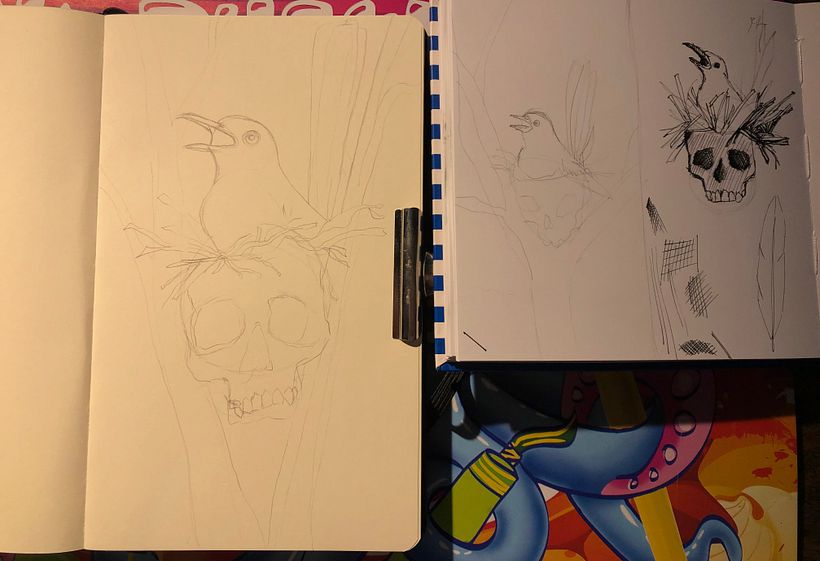 The final version of my drawing in sketchbook.