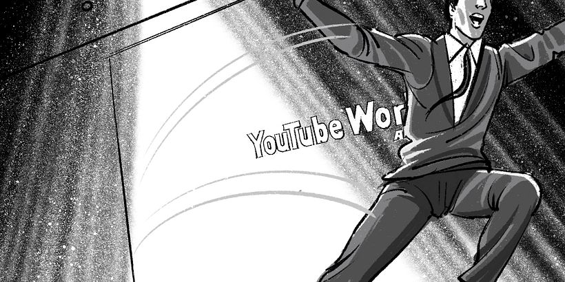 Davis Lisboa, "YouTube", 2023, Procreate, 1476 x 831 px, Mr. Goldwind, Madrid, España | Spain