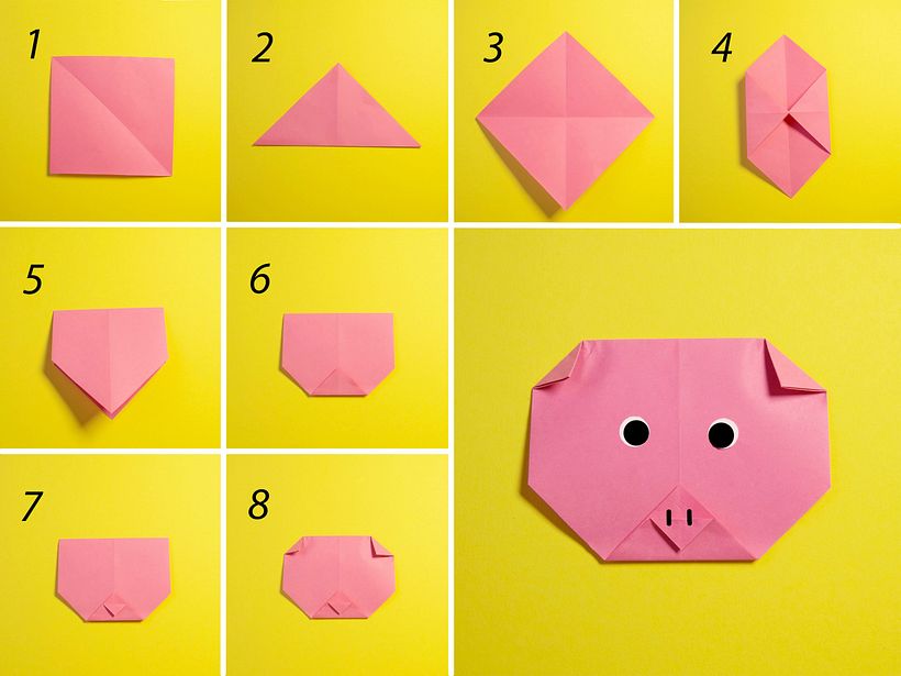Cómo hacer un cerdo de origami
