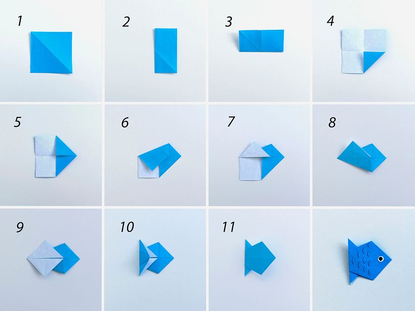 Cómo hacer un pez de origami