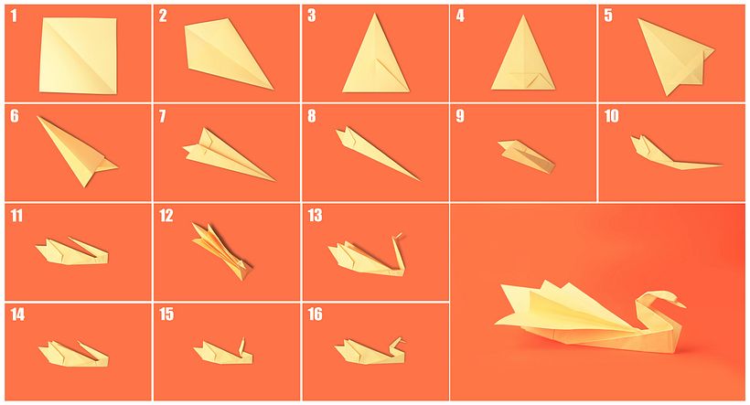 Cómo hacer un cisne de origami