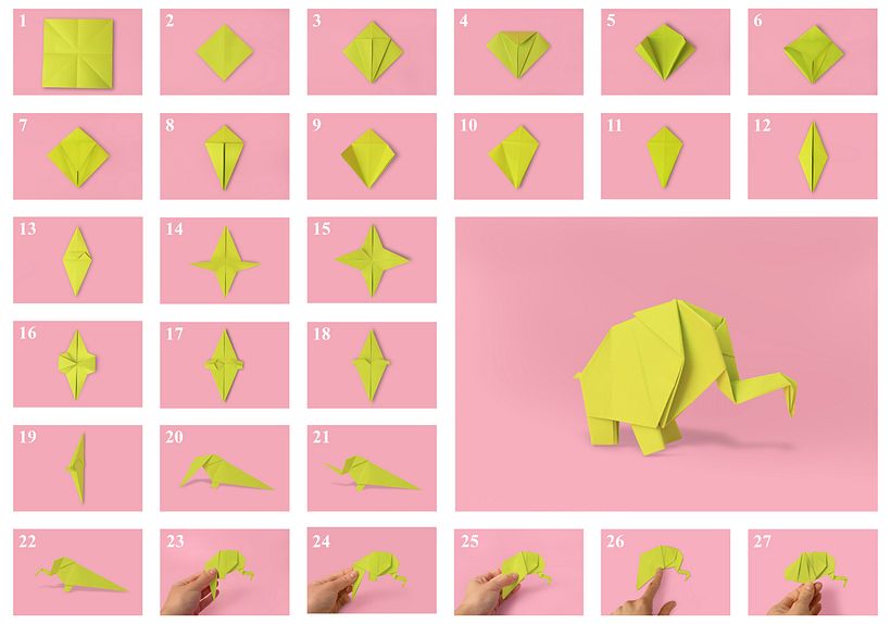 Cómo hacer un elefante de origami