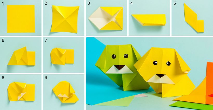 Cómo hacer un perro de origami