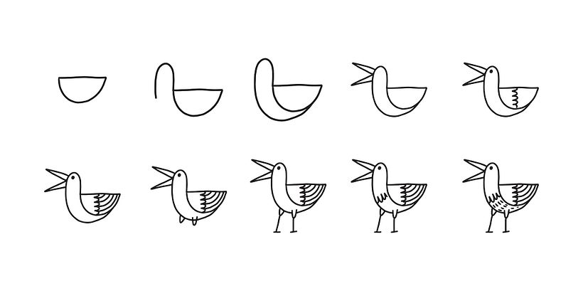 Easy Drawing Ideas for Kids: Birds