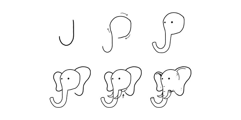 Easy Drawing Ideas for Kids: Elephant