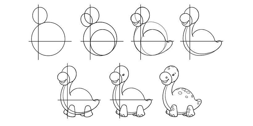 Easy Drawing Ideas for Kids: Dinosaur