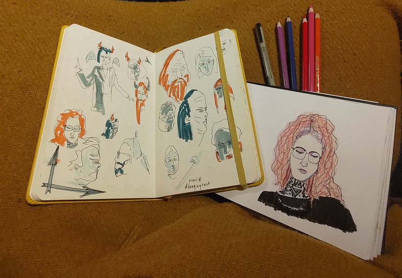 Notes - quick sketches of people from a youtube video of a festival