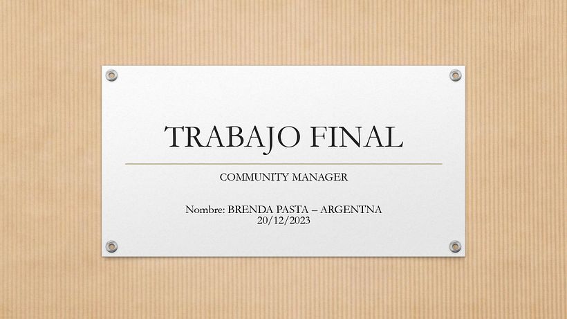 Mi proyecto del curso: Introducción al community management 1