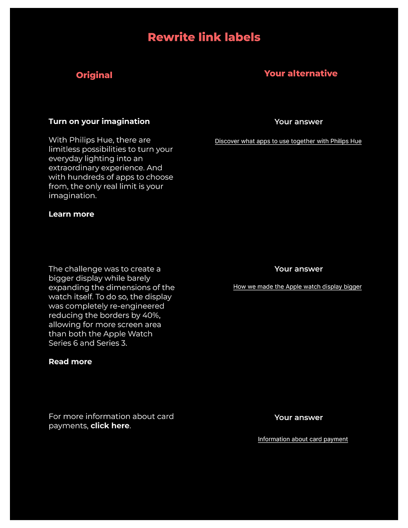 My project for course: UX Writing for Beginners 7
