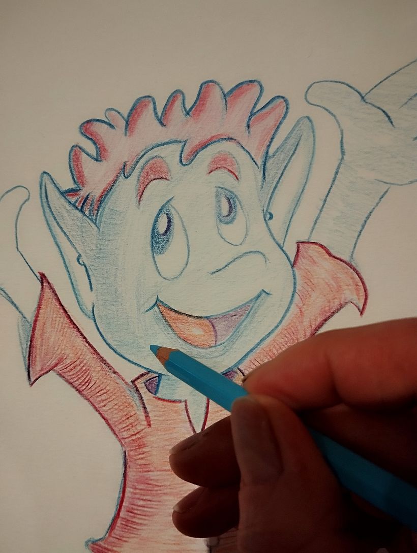 Video de felicitación Navideña, desde Boceto a lápiz de color hasta digitalización y montaje de animación en edición de vídeo. 1