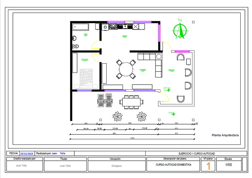 Mi proyecto del curso: Introducción al dibujo arquitectónico en AutoCAD 2