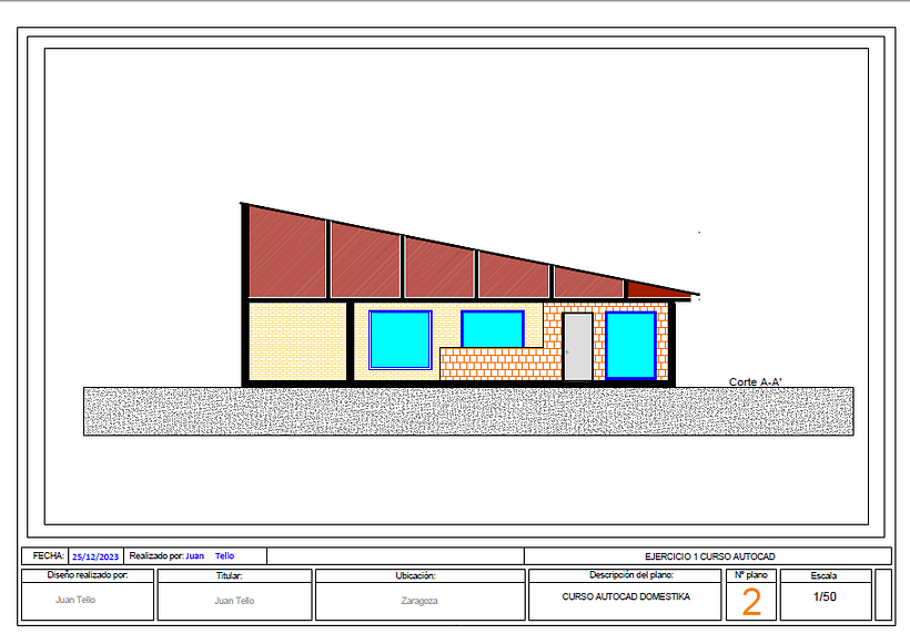 Mi proyecto del curso: Introducción al dibujo arquitectónico en AutoCAD 3