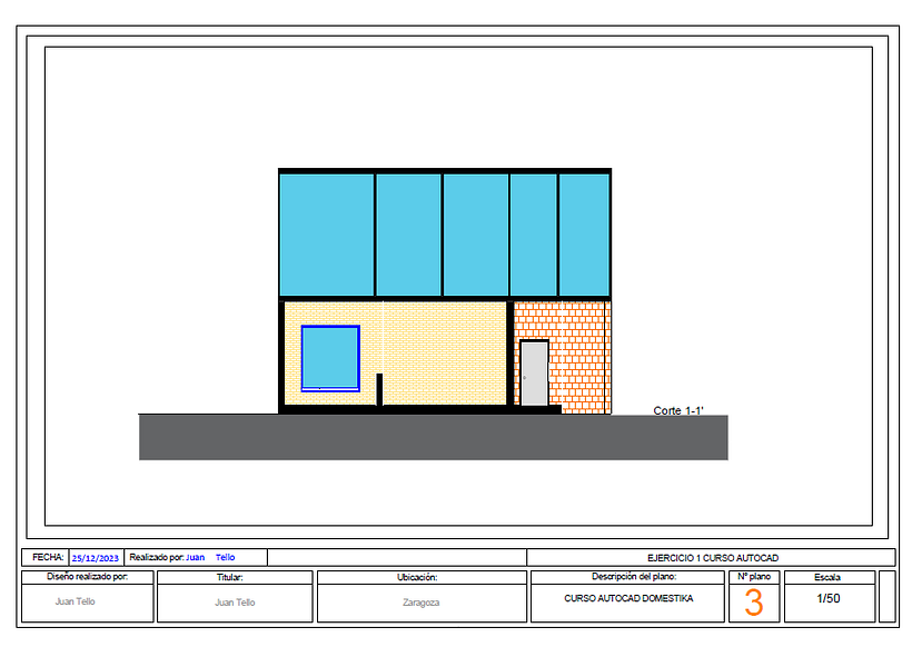 Mi proyecto del curso: Introducción al dibujo arquitectónico en AutoCAD 3