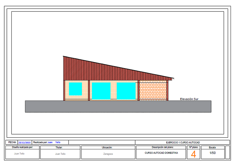 Mi proyecto del curso: Introducción al dibujo arquitectónico en AutoCAD 4