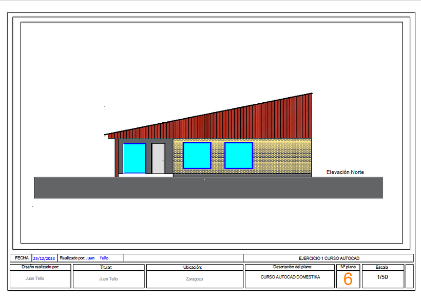 Mi proyecto del curso: Introducción al dibujo arquitectónico en AutoCAD 6