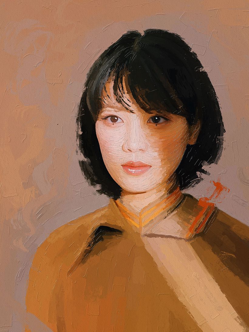 北原帆夏 - HONOKA KITAHARA (Love Like a K-Drama) 「恋愛ドラマな恋がしたい」 - My New Project  in Portrait Painting by Rod Lovell | Domestika, image size:820x1093