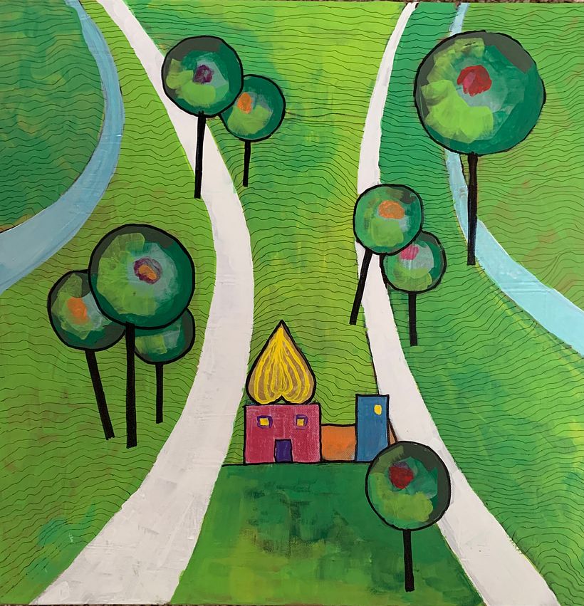 Inspired by Hundertwasser and my need for green inside the house.