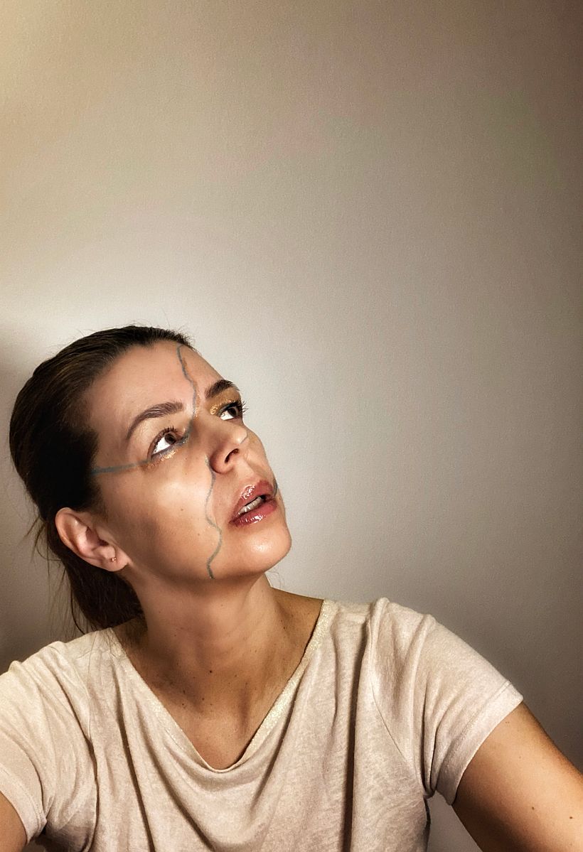 4) Another picture of Kintsugi concept applied to self-portrait.