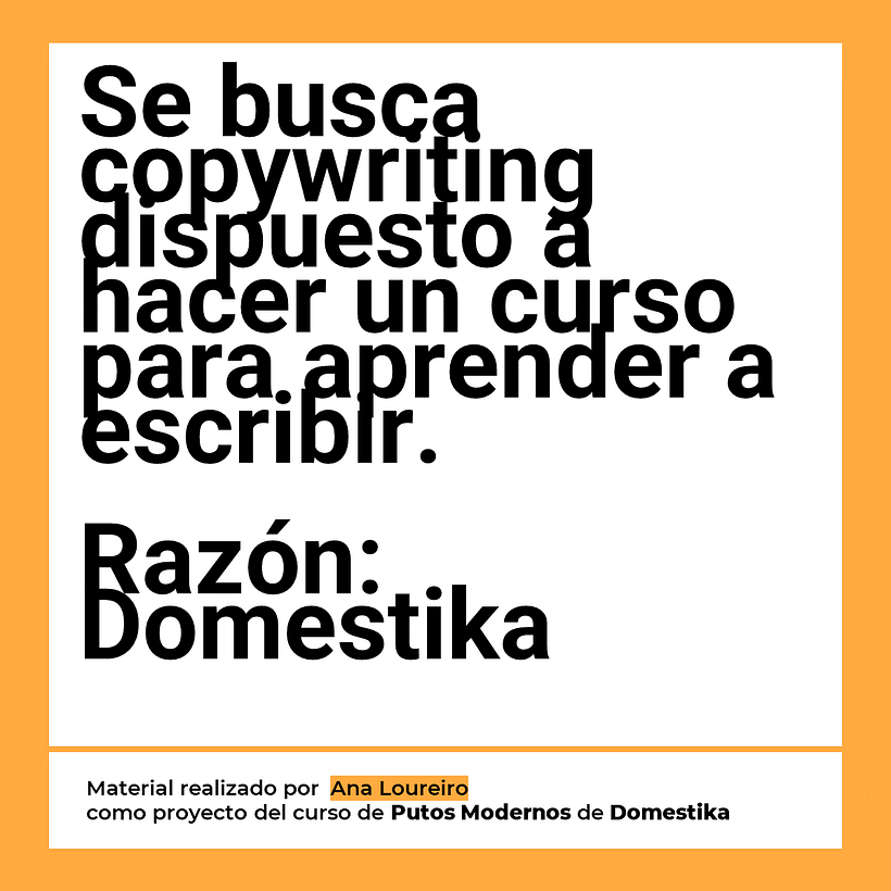Mi proyecto del curso: Copywriting para copywriters 3