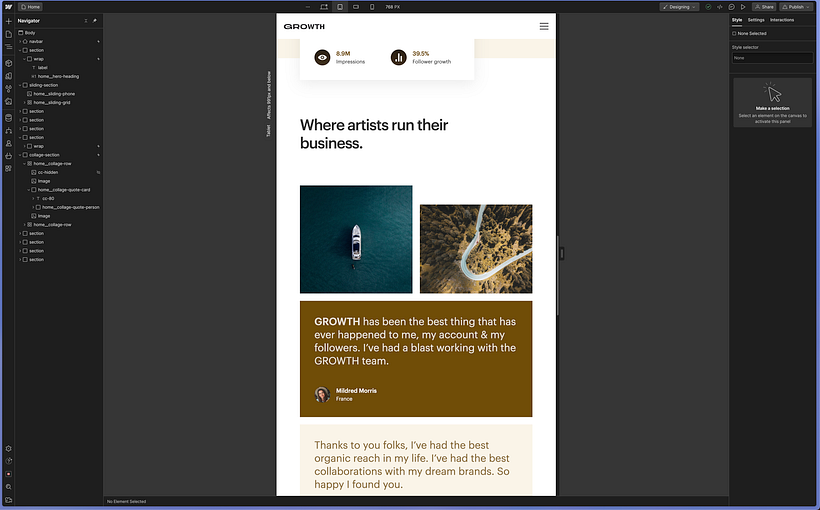 My project for course: Website Creation with Webflow: Build a Site without Code 2
