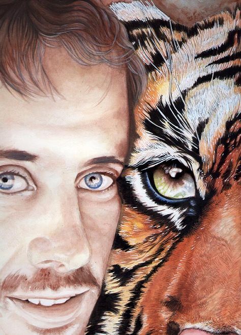 Fire tiger- Hand Painted Watercolour