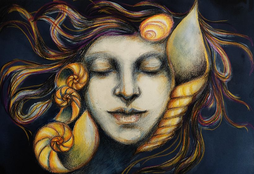 My project for course: Chiaroscuro Creative Portrait with Pencils 1