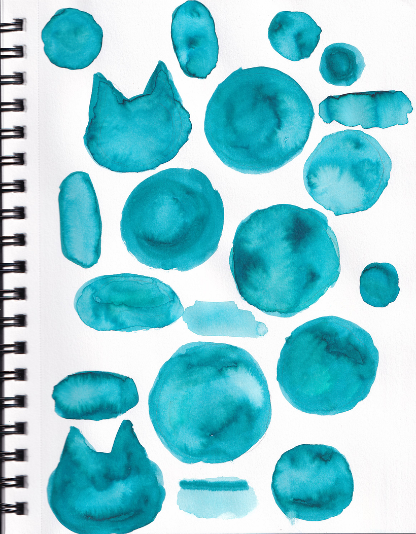 watercolur samples I made from watercolour brushpens and water. I will mix it up with digital medium.