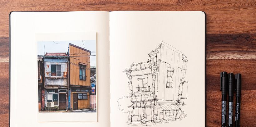 esbozo arquitectónico ideas para sketchbook